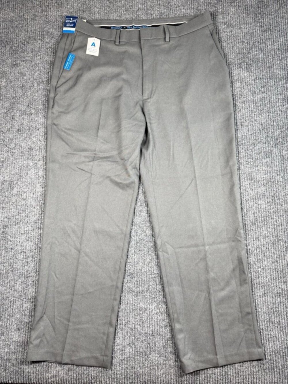 Haggar Active Series Pants Mens 36x29 Gray Classic Fit Flex Waist Dress Suit NEW